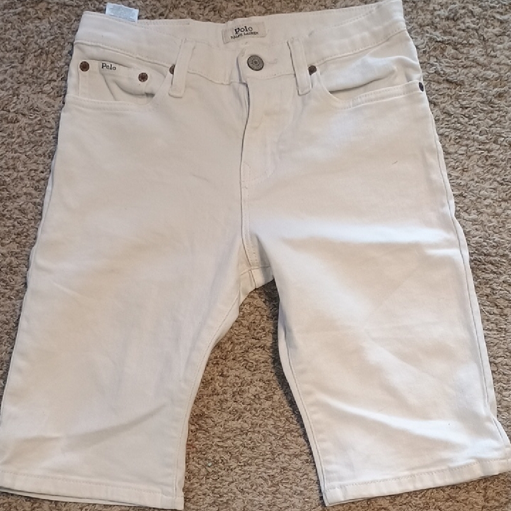 Polo by Ralph Lauren Kids White Stretch Cotton Shorts
